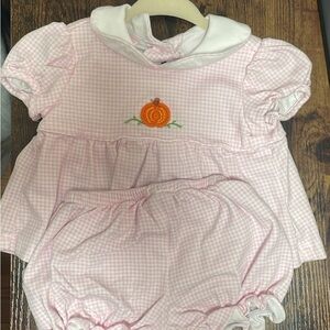 Children's Pink Gingham Pumpkin Set